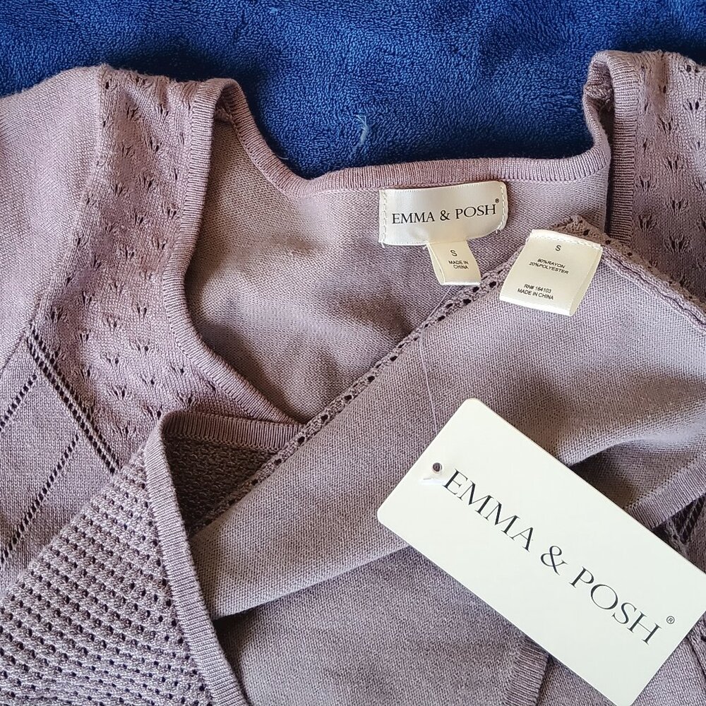 Vintage 70s Style Emma & Posh Metallic Rose Gold Crochet Knit Long Sleeve Dress